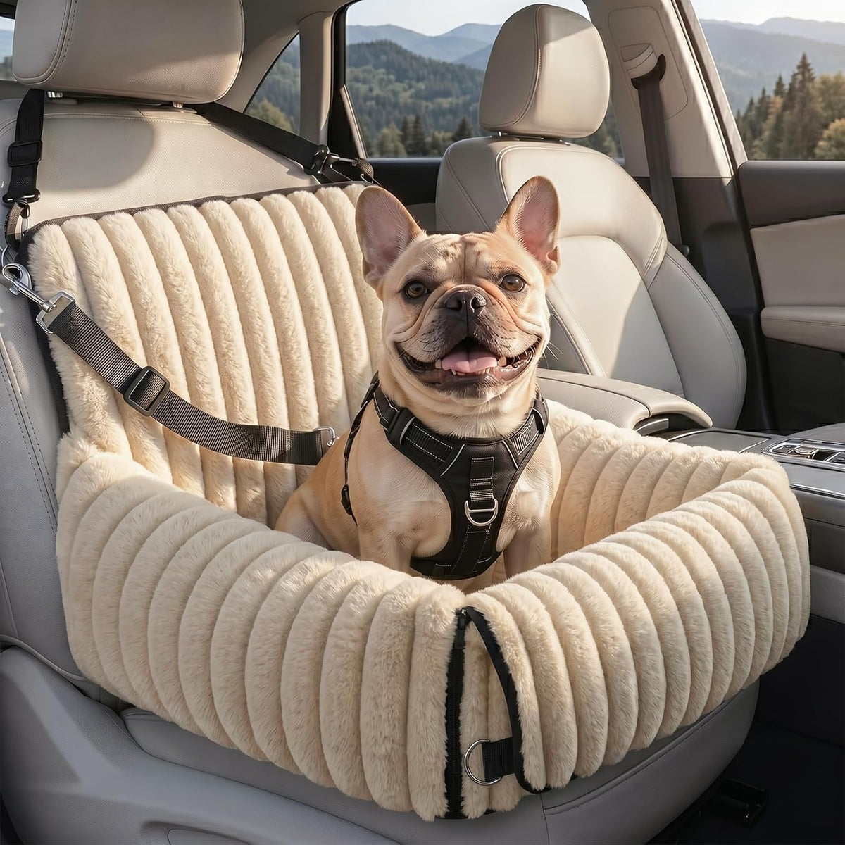 MIXJOY 6-in-1 Dog Car Seat for Small/Medium Dogs up to 23 lbs,Grey