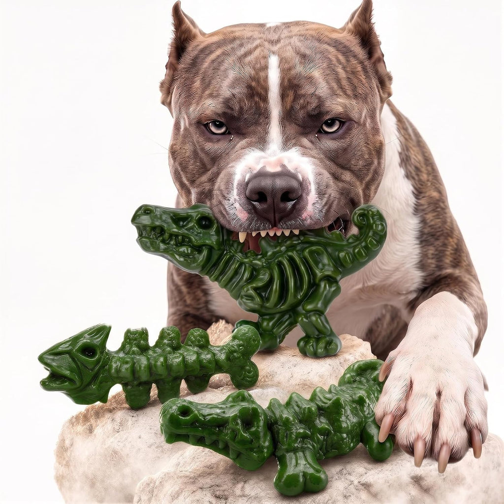 3-Pack Dog Toys for Aggressive Chewers 25-90 lbs,Bacon Flavored
