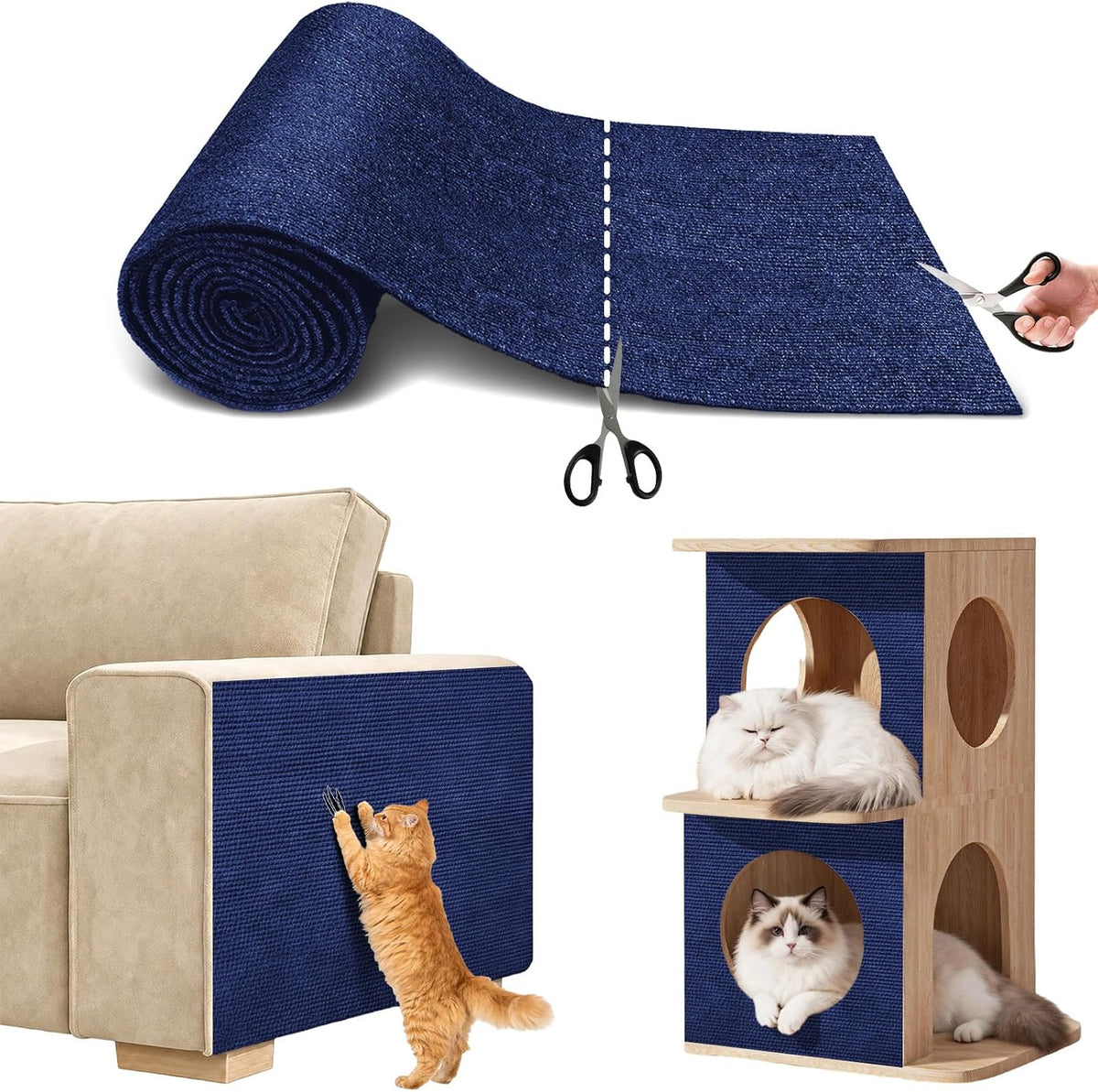 SEPAZON 78.7" x 15.8" Cat Scratch Furniture Protector, Black
