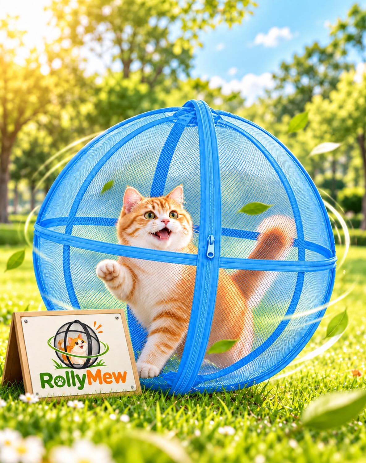 Cat Enclosure, Outdoor Pet Playpen Ball，Black
