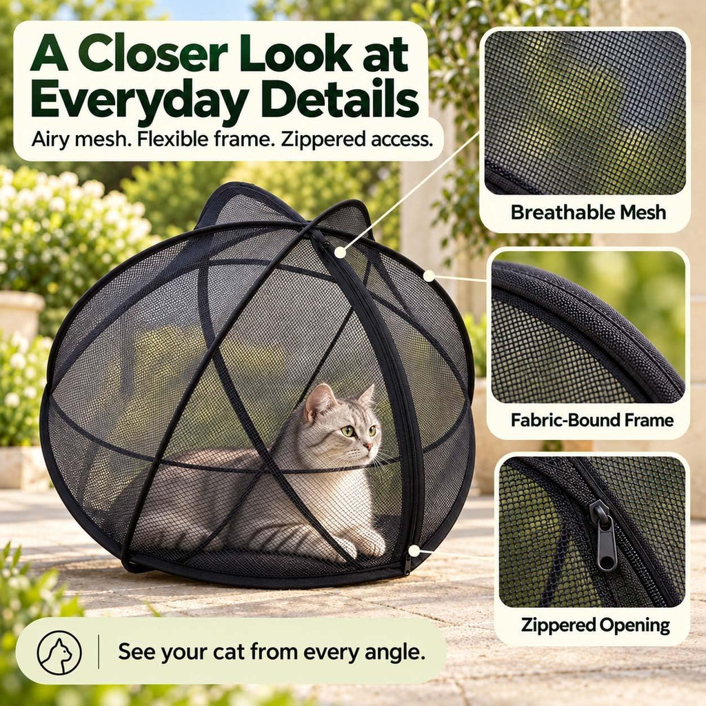 2027 New Cat Hamster Ball for Outside 27.6in Rolling Cat Playpen，Black