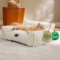 Bedsure ComfyFleece® Shown on TV Fluffy Cute Cat Couch for Pets,24in Cream