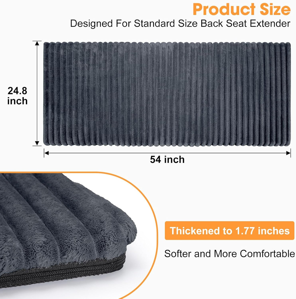 FURTIME Backseat Pet Bed Mat, Non-Slip Washable Dog Bed for Car Back Seat