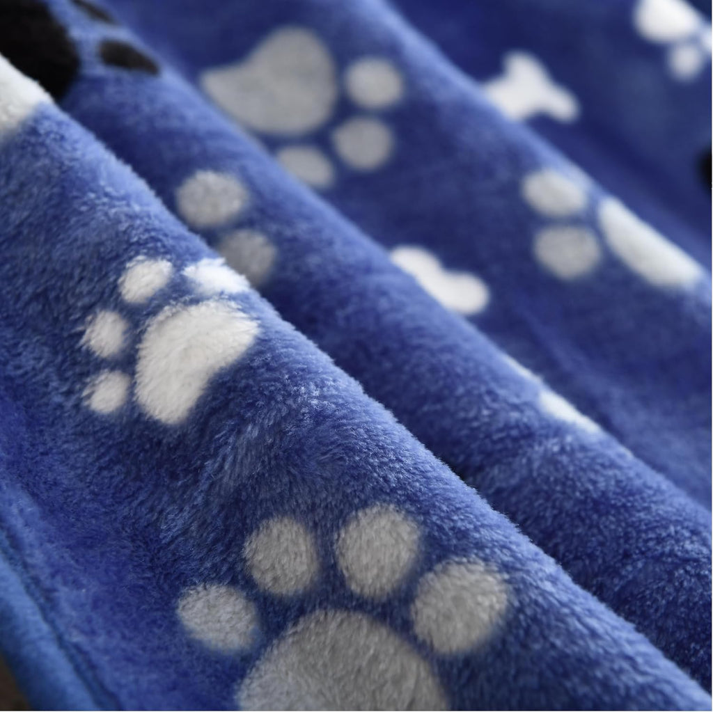 Waterproof Dog Blanket Reversible Pet Sherpa Fleece 40x30 Blue