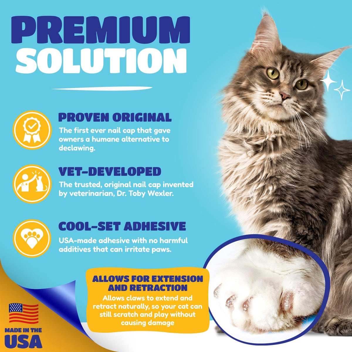 Soft Claws Nail Caps for Medium Cats, 40 Caps, Clear