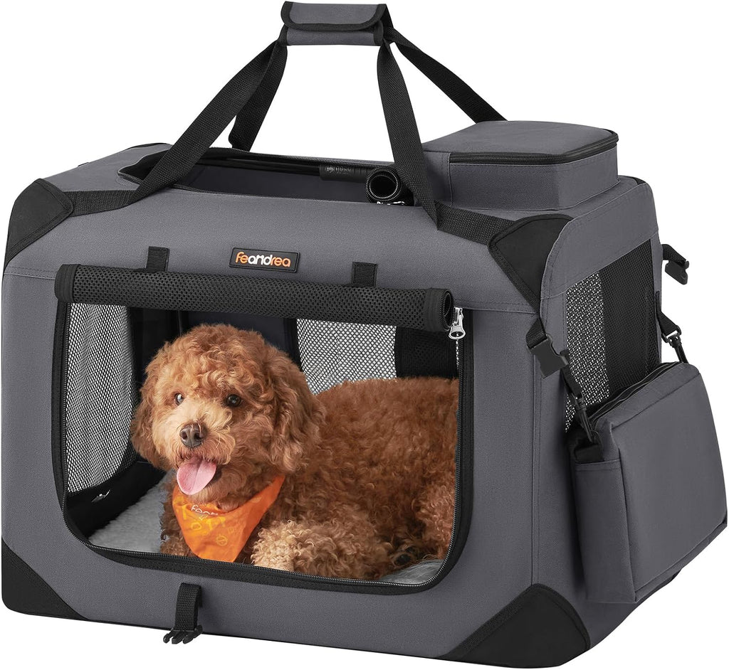 Feandrea Collapsible Dog Crate, Portable Pet Travel Crate, 30 Inches