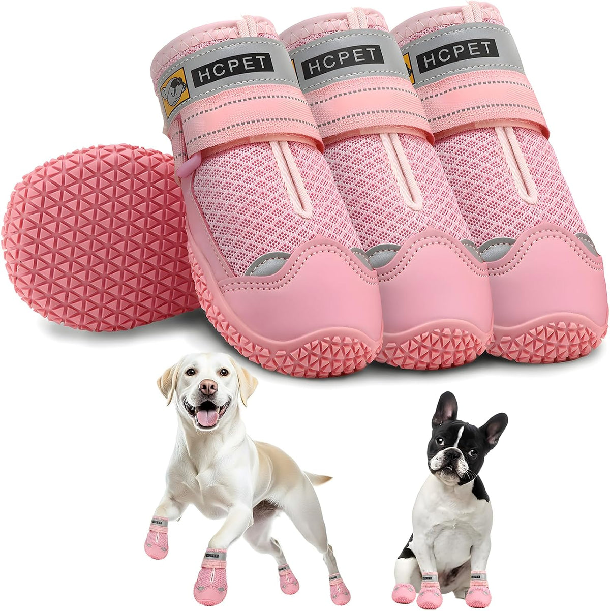 Dog Shoes for Dogs, Dog Booties for Dogs, Anti-Slip Dog Boots & Paw Protectors for Hot Pavement Winter Snow Hiking with 