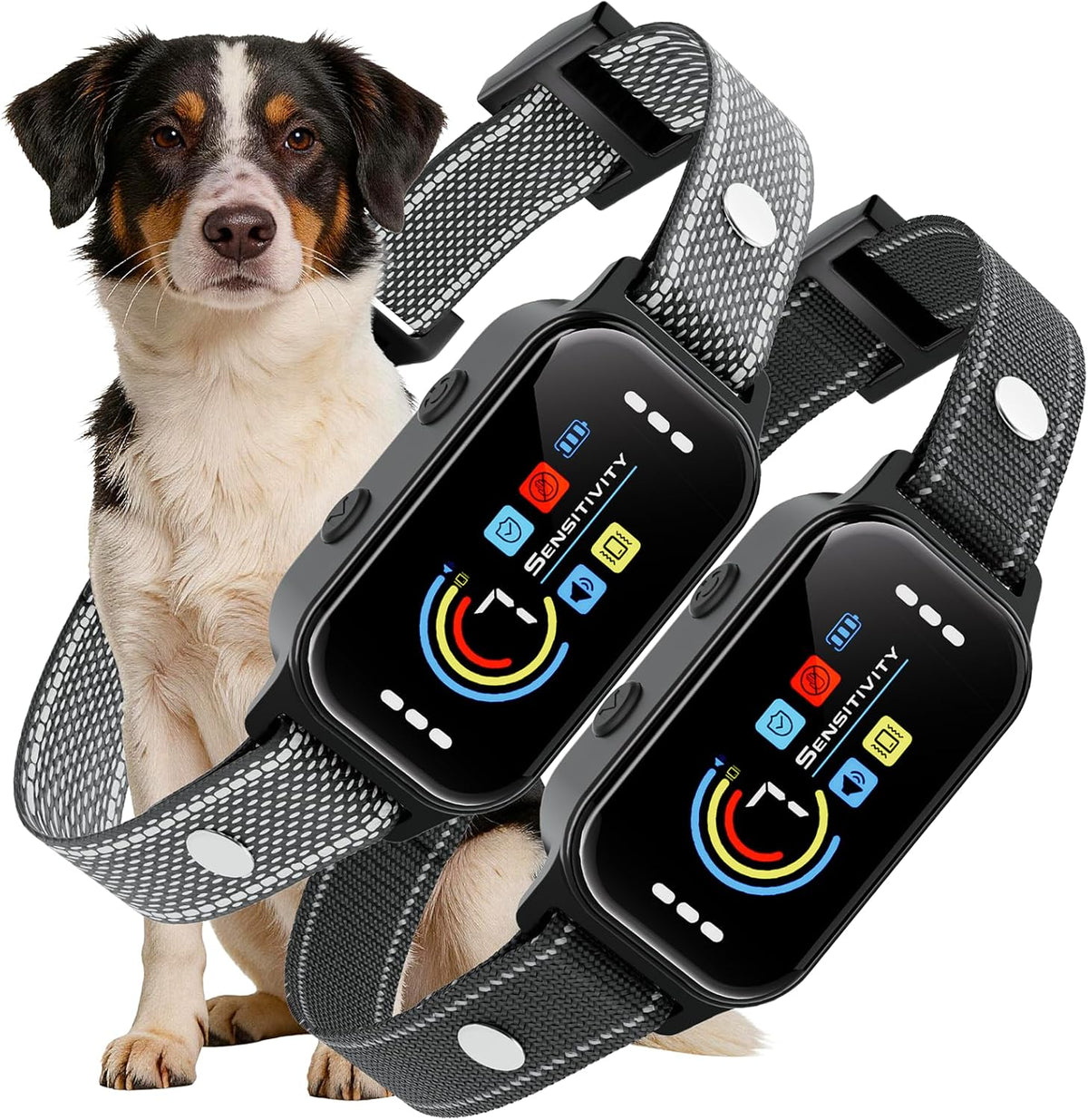 Dog Bark Collar 2 Pack, Auto Anti Barking Collar for Large Medium Small Dogs 11-120lbs, 7 Sensitivity Levels, 5 Safe Tra