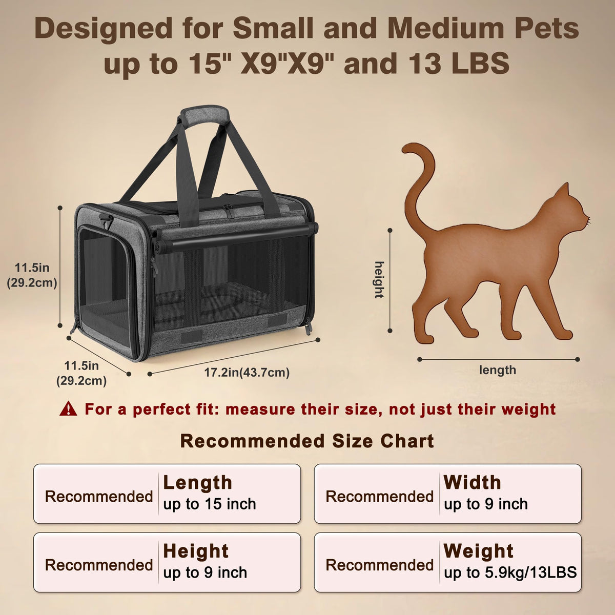 SMBFKGK Soft Sided Cat Carrier for Anxious Pets with Privacy Roller Blinds