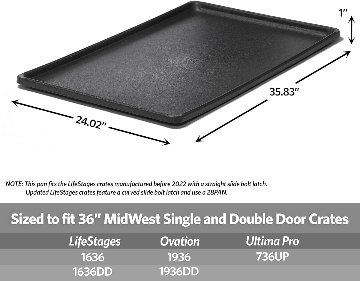 LifeStages by MidWest 36-Inch Replacement Pan, 35.5 x 23.8 x 1 Inches