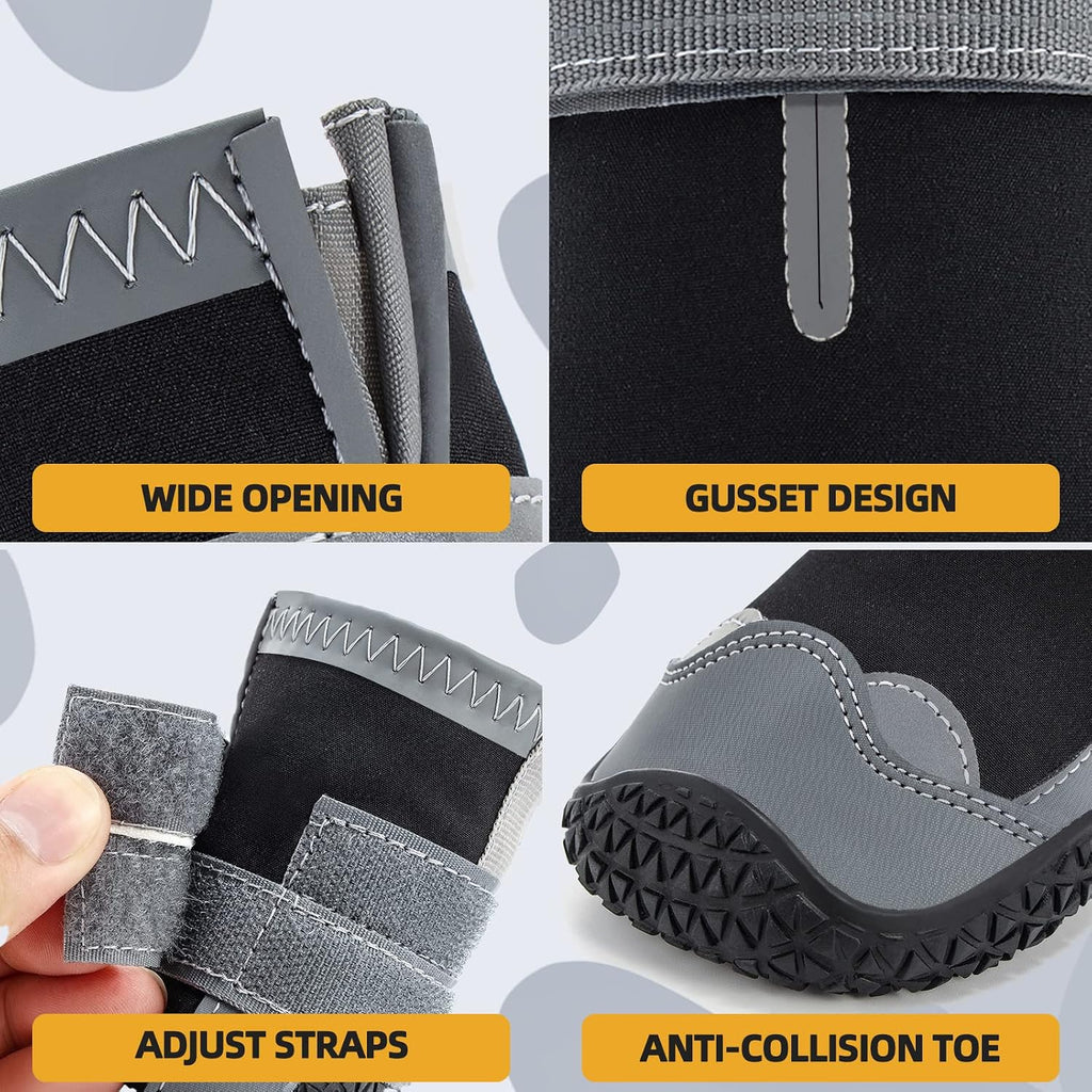 Dog Boots for Large Dogs, Medium Dog Boots & Paw Protectors for Hardwood Floors, Outdoor Dog Booties for Hot Pavement Wi