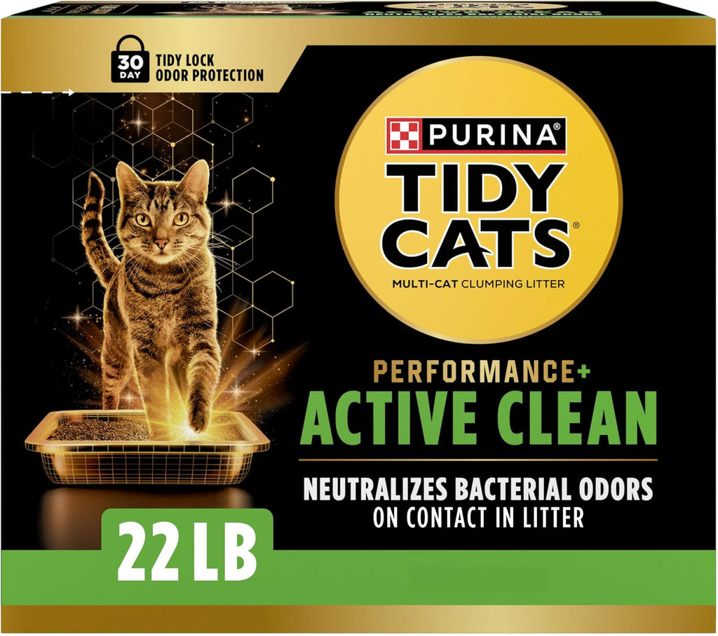 Purina Tidy Cats Performance Plus Active Clean Cat Litter, 22 lb Box | Clumping cat Litter, Active Odor neutralizers wit