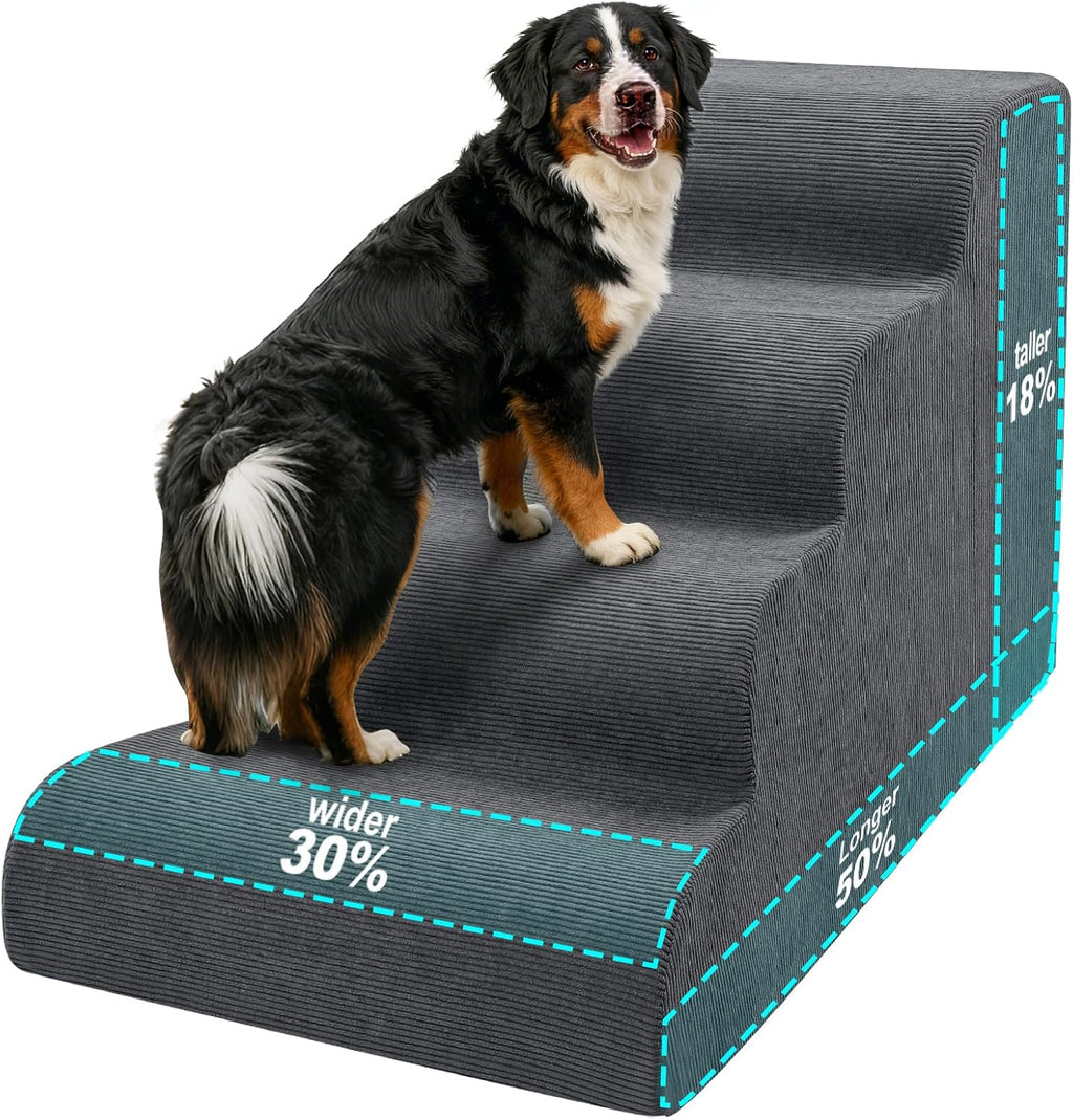Dog Stairs for Large Dogs 18", Extra Wide Pet Ramp for Bed Couch