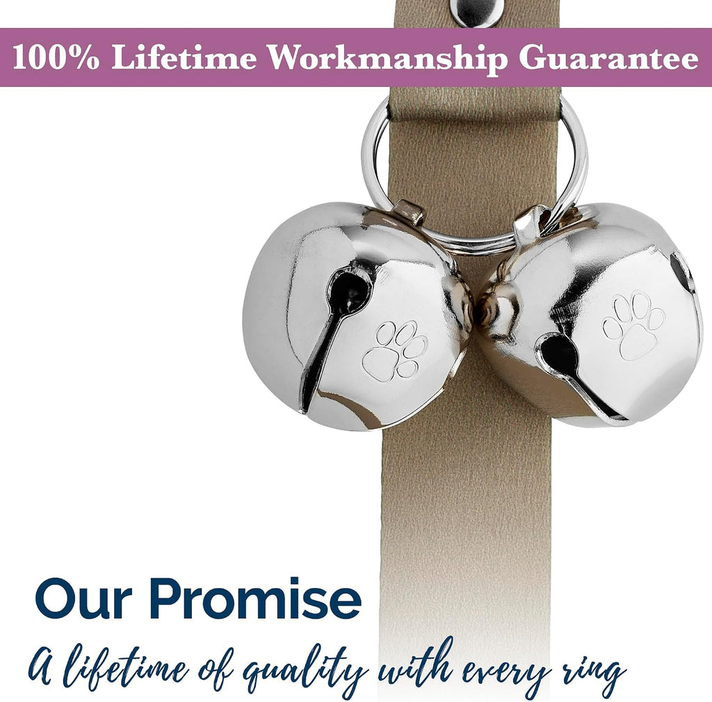 Dog Door Bells for Potty Training, Quick & Easy Puppy Potty Training Method Included, Handcrafted in USA with Loud, Paw-