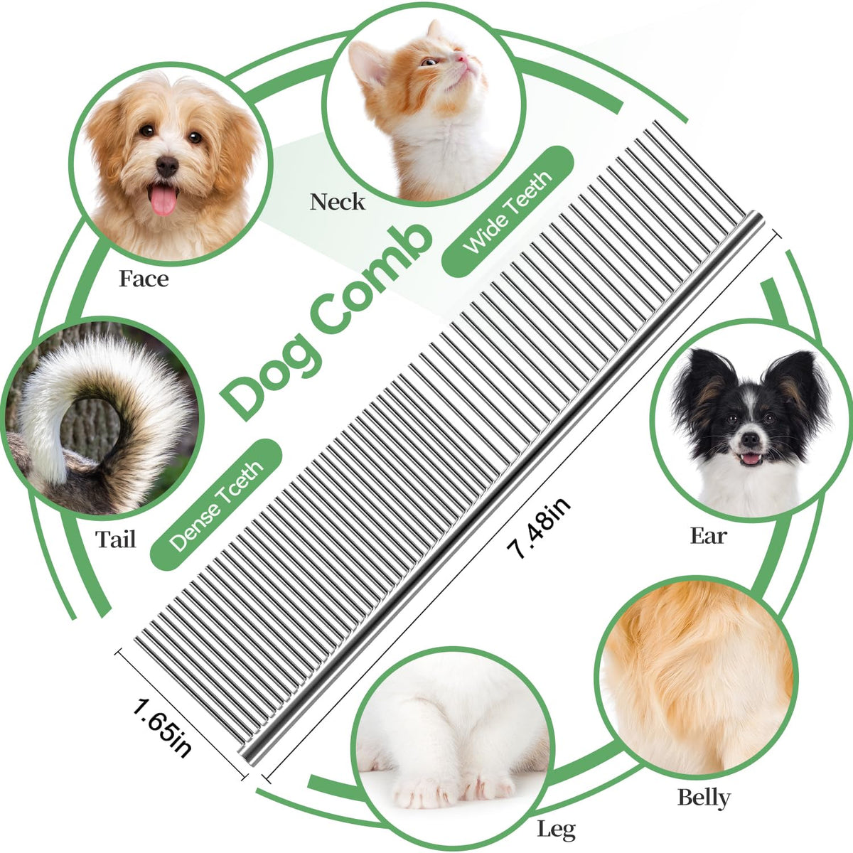Dog & Cat Brush,Pet Grooming Kit 4PCS- Dog Brush for Shedding| A Pair Pet Hair Removal Gloves| Metal Comb for dog.Remove