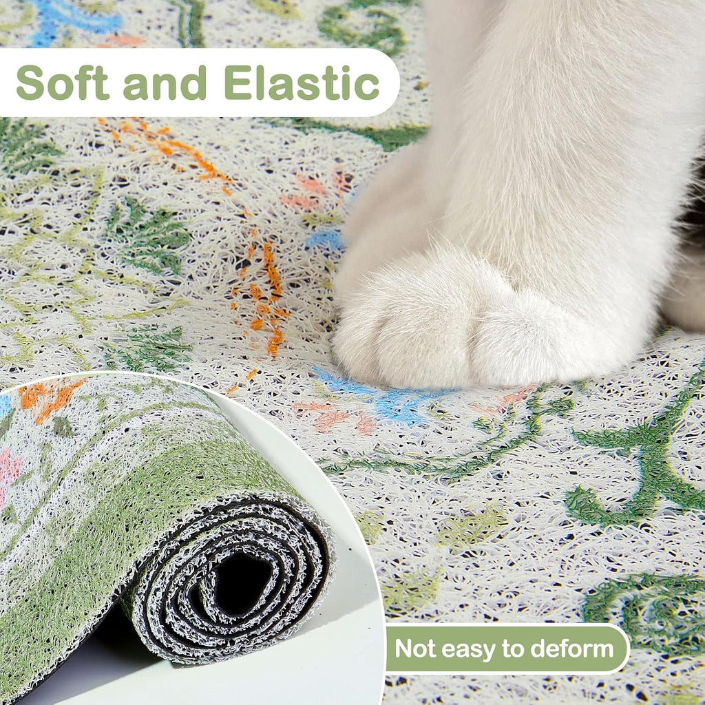 Glittme Cat Litter Mat 33"x22" Non-Slip Washable Trapping Mat for Cats