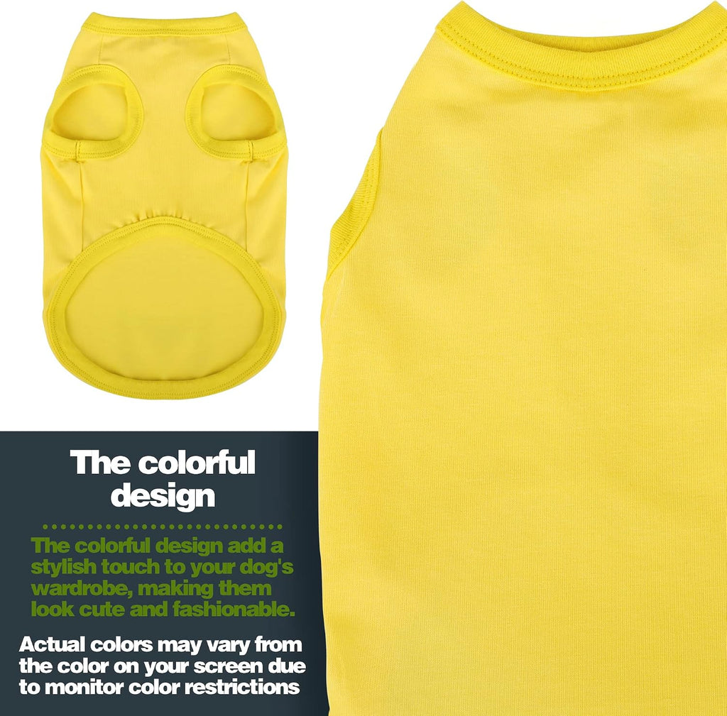 Elevate Your Dog's Fashion Quotient with Colorful and Breathable Sleeveless Cotton Shirts! Perfect Pet Apparel for Small