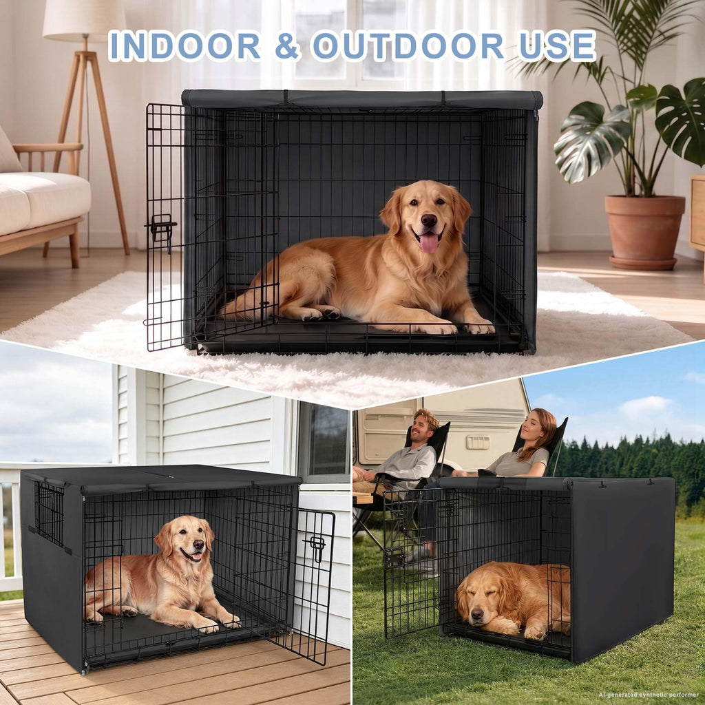 Explore Land Dog Crate Cover, 48 inches, Black
