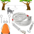 PAWNISAW Dog Runner Cable for Yard, 100 FT+10 FT Dog Tie Out Trolley System