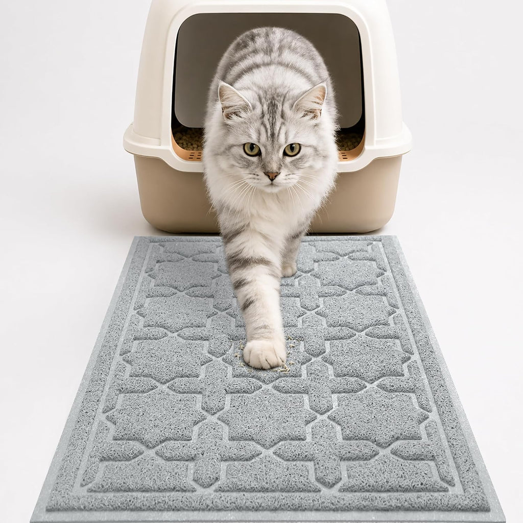 Yimobra Cat Litter Mat, Waterproof Litter Trapping Mat, 24x20, Grey