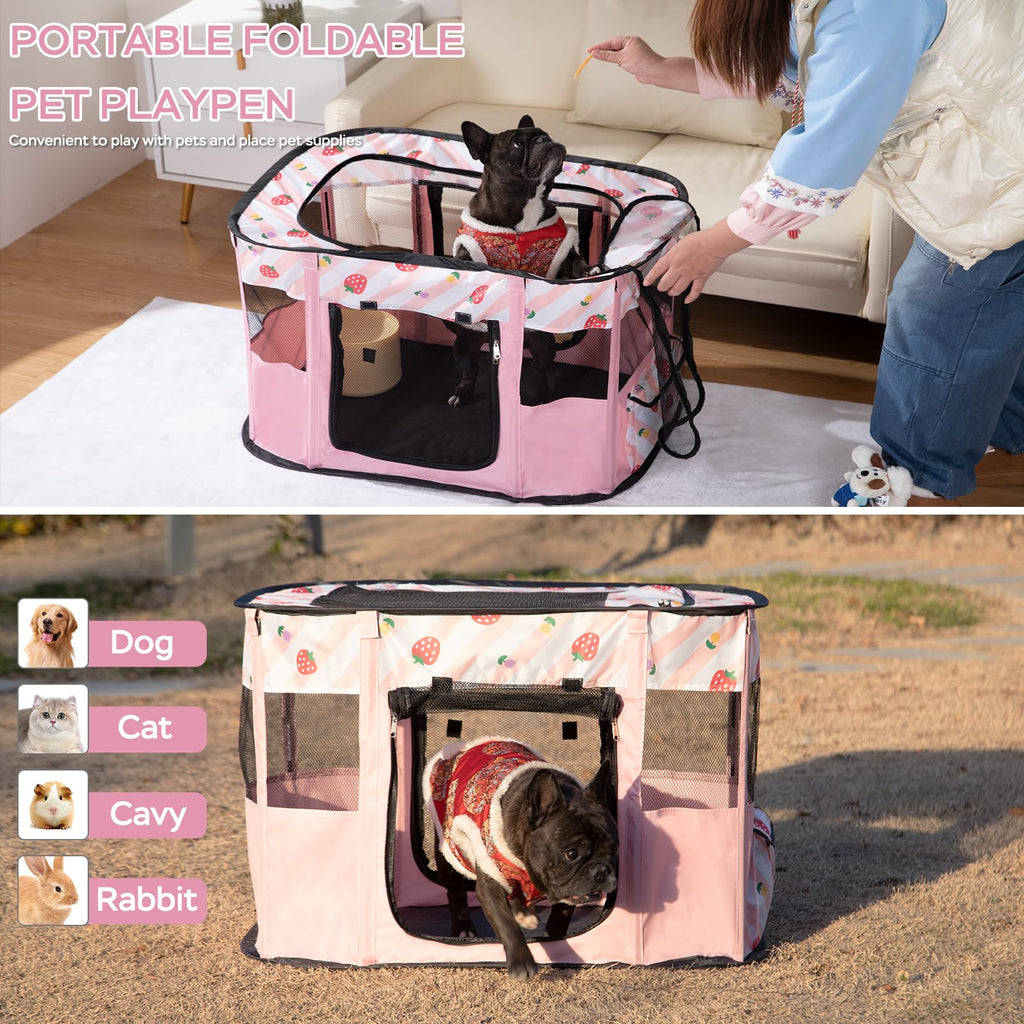XRG Foldable Pet Cat Playpen,Indoor Cat cage Crates S(27.6"x21.7"x17.7")