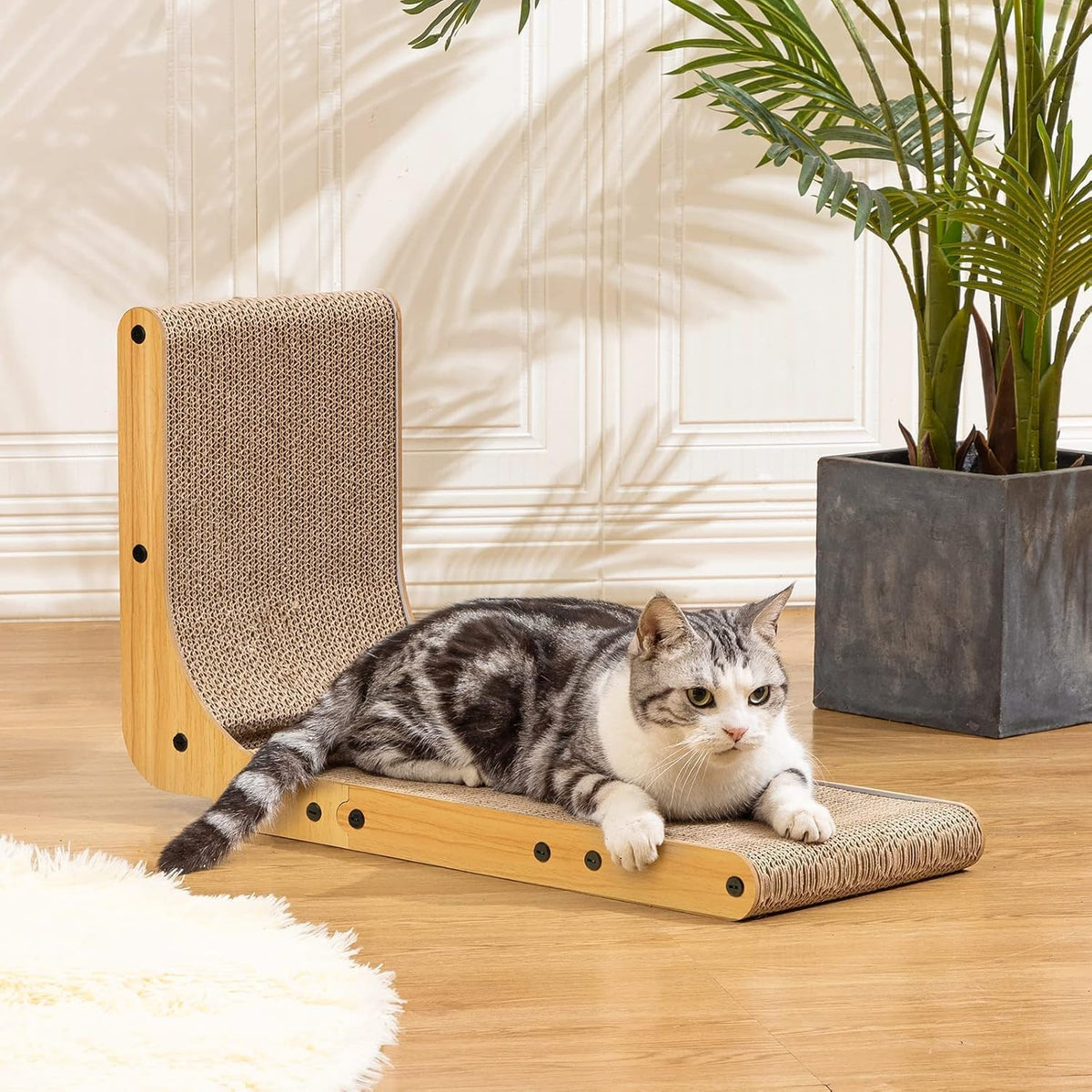 L Shape Cat Scratcher, 26.8 Inch Cat Scratchers for Indoor Cats
