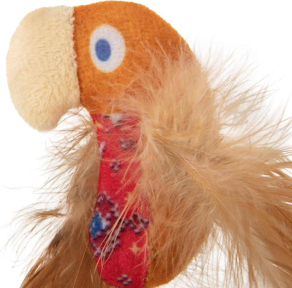 Instincts by SmartyKat 2-Pack HappyNip Love Mates Feather Birds Plush Cat Toys, Contains Catnip & Silvervine - Orange/Gr