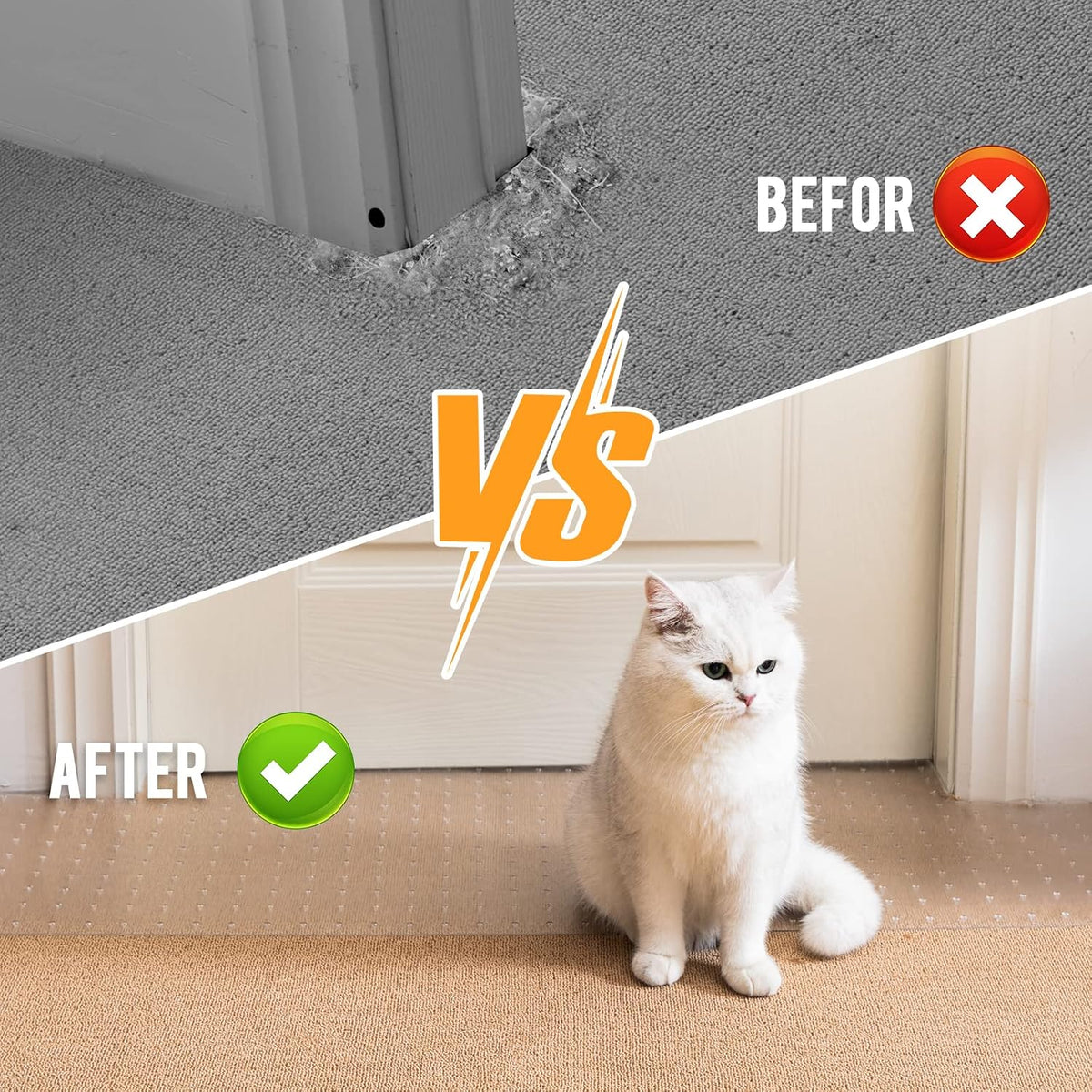 Uross Pet Protector - Doorway Cat Scratch Stoppers, 3.6FT*3PCS