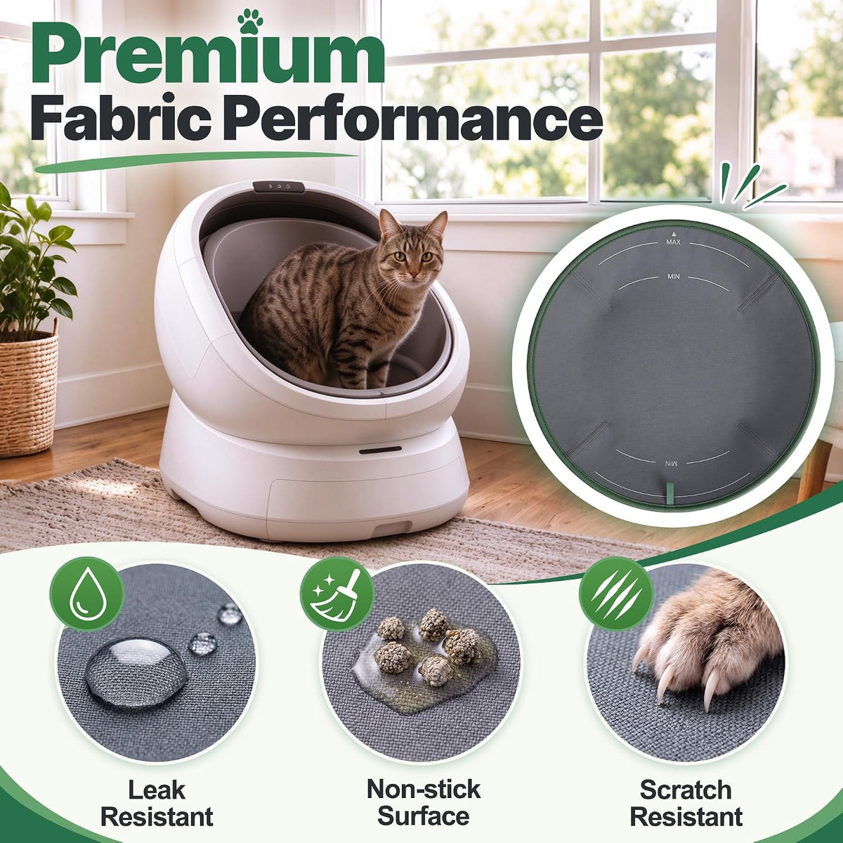 Enhon Cat Litter Pad Set Compatible with PETLIBRO Luma Automatic Litter Box