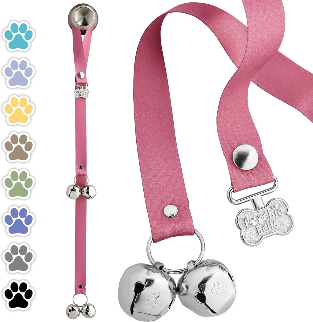 Dog Door Bells for Potty Training, Quick & Easy Puppy Potty Training Method Included, Handcrafted in USA with Loud, Paw-