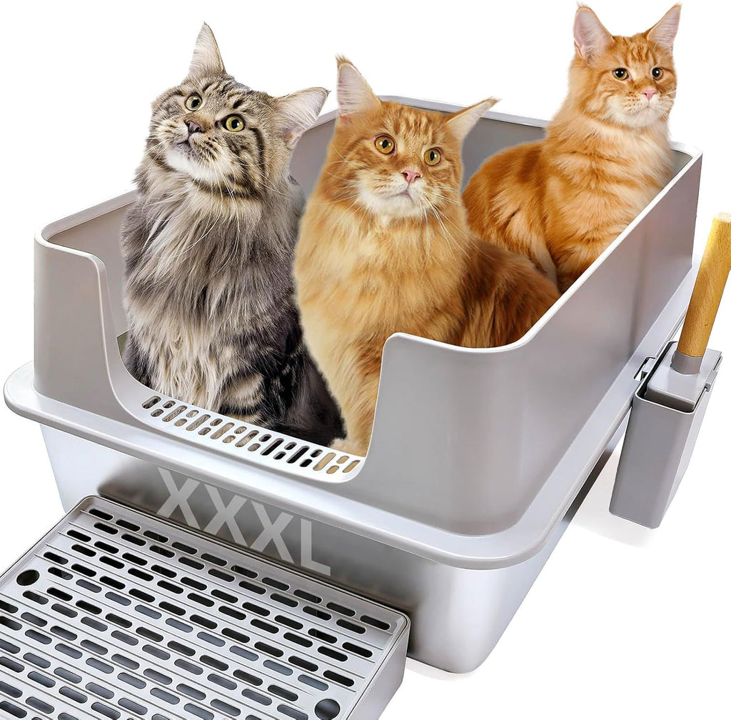 XXXL Stainless Steel Cat Litter Box -Extra Large Metal Litter Box
