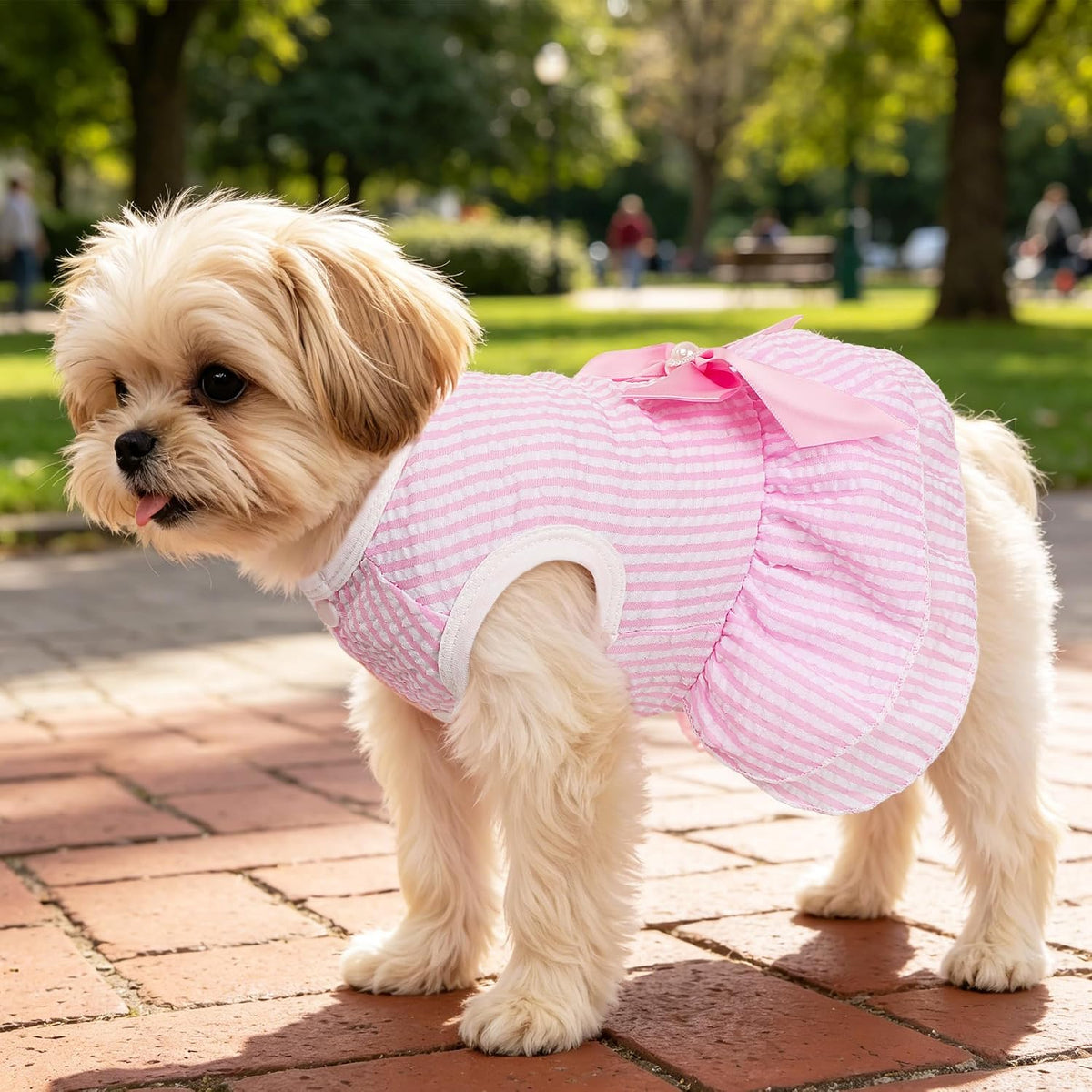 Dog Dress, Cute Pet Princess Dresses with Bright Color Design, Sweet Bowknot, Dog Clothes for Small Dogs Girl, Breathabl
