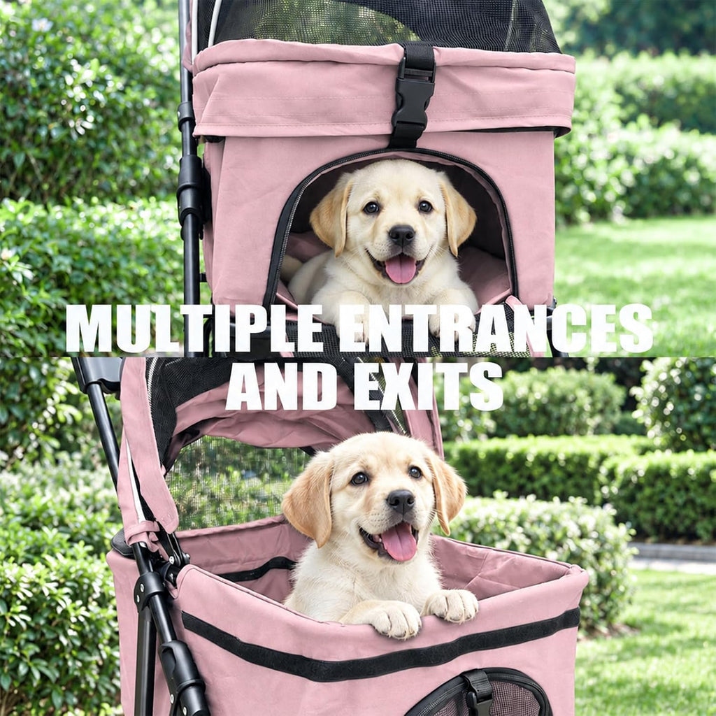 MOCALILI 3-in-1 Pet Stroller for Cats & Dogs, Detachable, 33 lbs Capacity