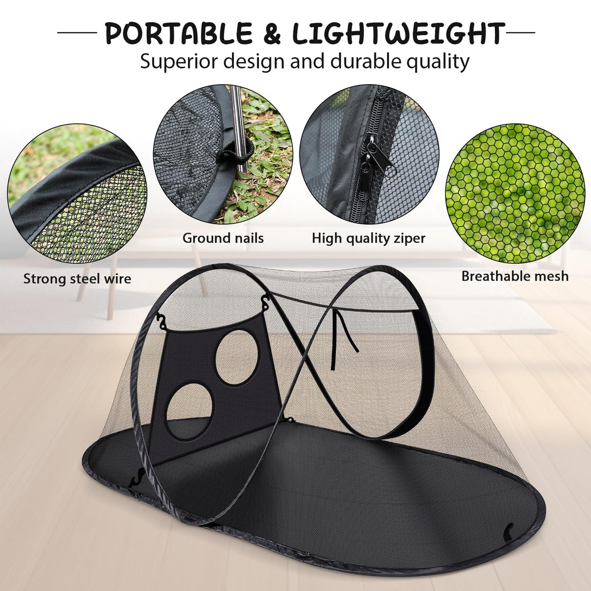 Tailtastic PopUp Cat Tent for Outdoor, Portable Enclosure for Yard & Travel