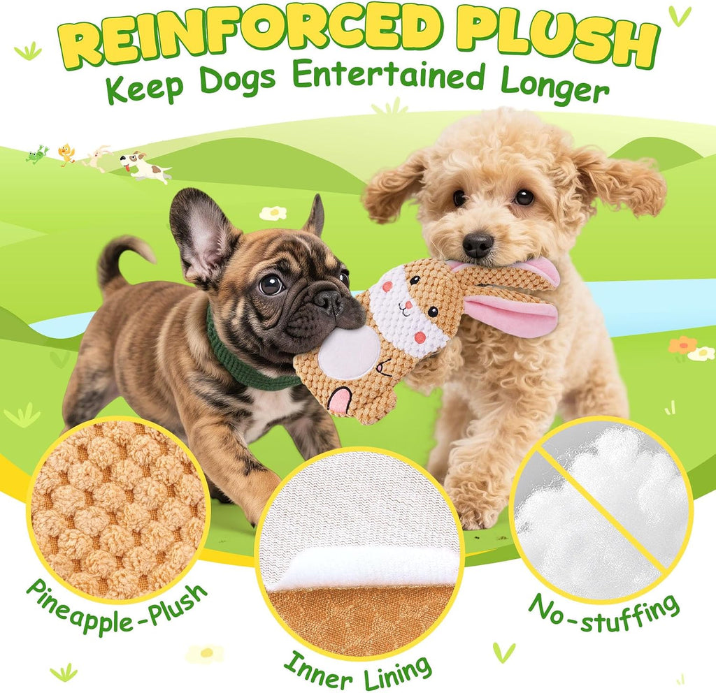 XIUGOAL Dog Toys to Keep Them Busy, 3 Pack No Stuffing Interactive Dog Toys with Crinkle, Squeaky Puppy Chew Toys for Sm