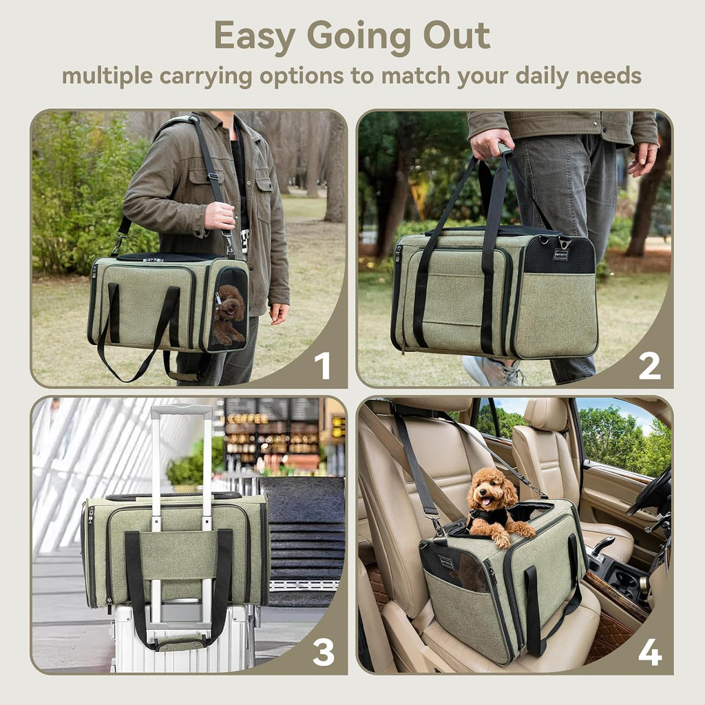 Petsfit Medium Double Expandable Cat Carrier for Cats and Small Dogs