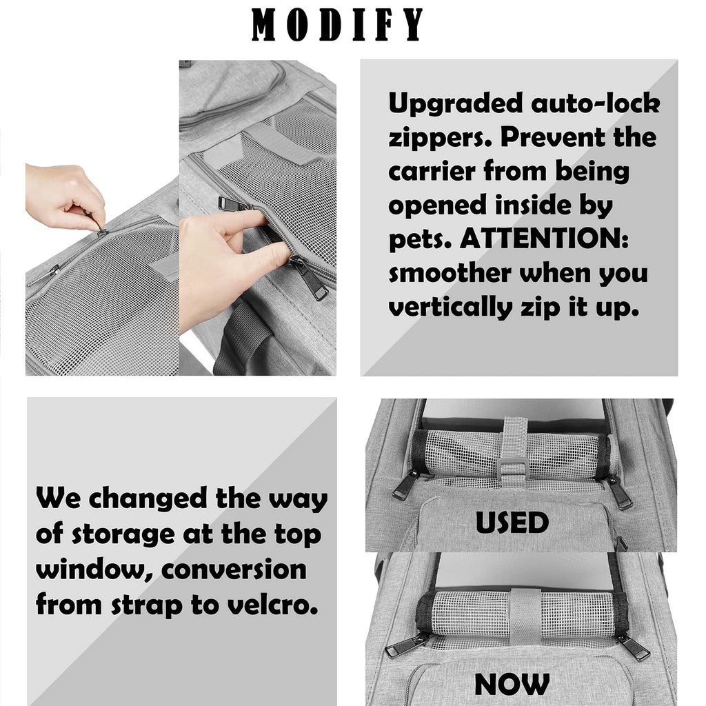 GAPZER Pet Carrier for Large Cats up to 20lbs Soft-Sided Privacy Protection