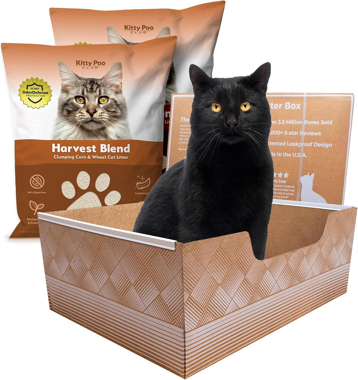 Kitty Poo Club Disposable Cat Litter Box 2-Pack, Leak-Proof 30-Days Per Box