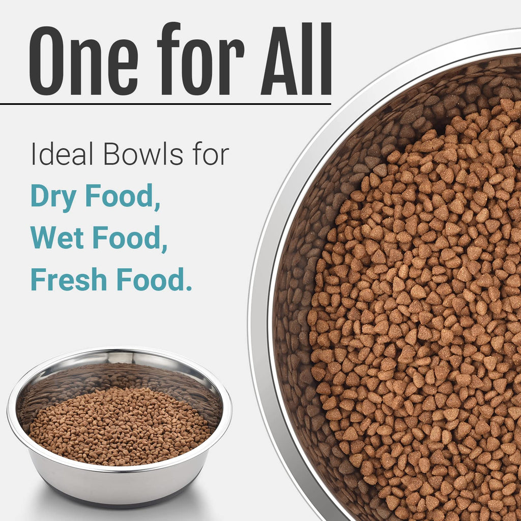 PEGGY11 Nonslip Stainless Steel Dog Bowls, 3.8 US Cup Each, 2 Pack