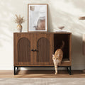 31.5" Cat Litter Box Enclosure, Hidden Litter Box with Scratch Pad