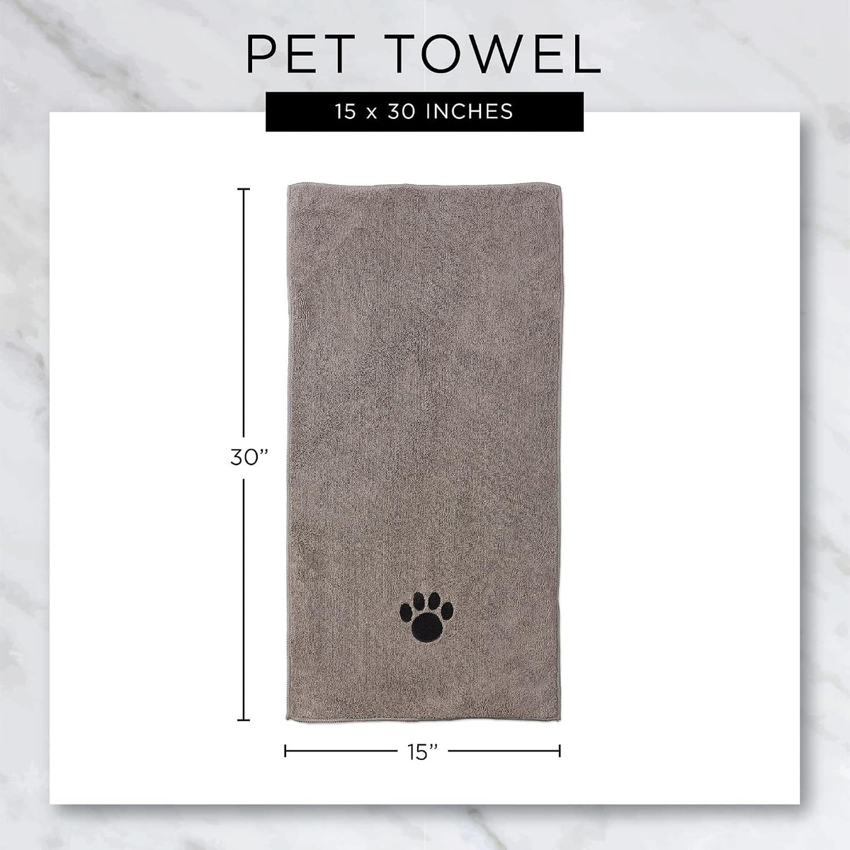 Bone Dry Pet Grooming, Embroidered Microfiber Towel Drying Collection, 15x30, Raspberry Sorbet