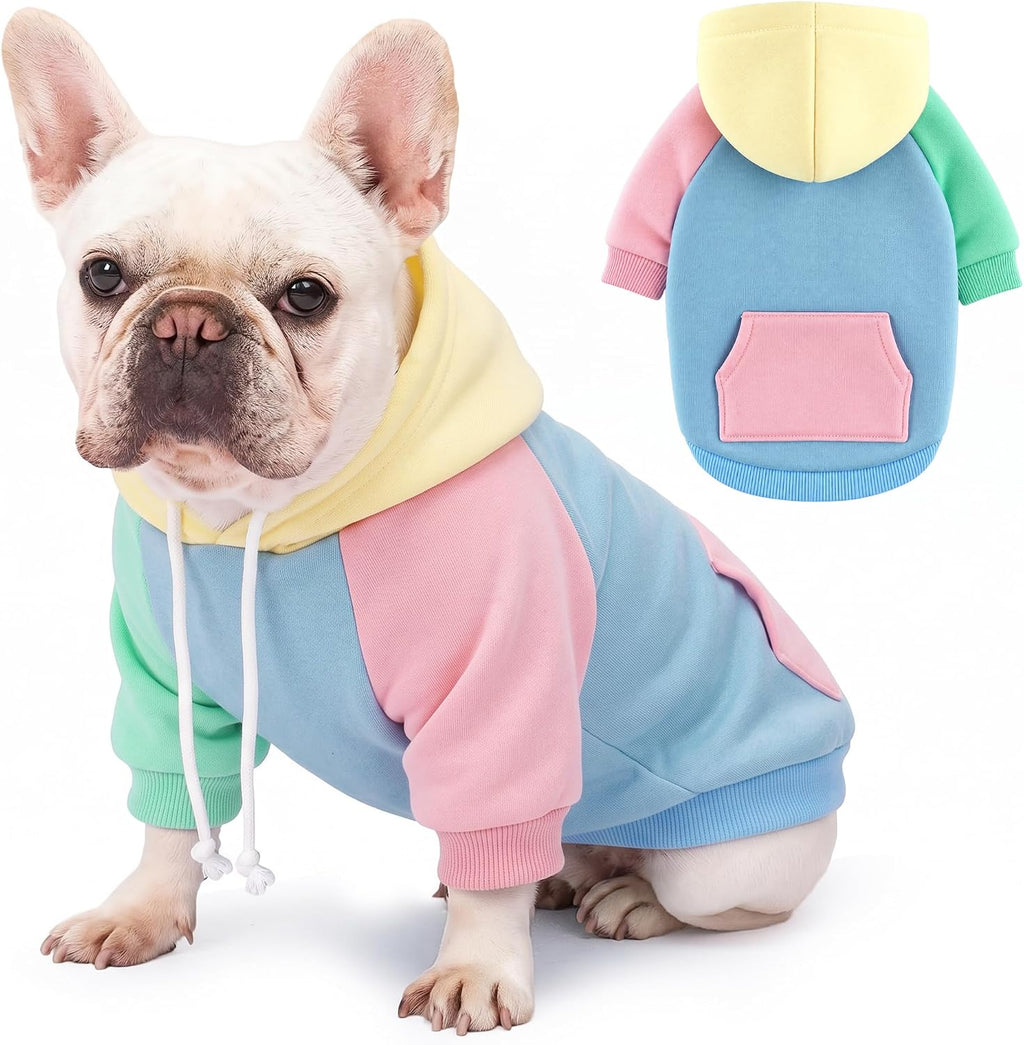 Dog Basic Hoodie Soft Dog Clothes Cold Weather Sweaters for Medium Large Dogs Cozy Fabric Warm Sweatshirt with Leash Hol