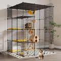 Extra Large Cat Cage,4-Tier Catio, DIY Metal Cat Enclosure with Platforms,55 Inch Indoor Cat Cage for 1-3 Cats, Indoor C