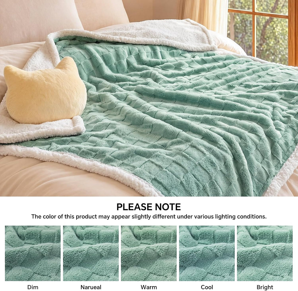 Luciphia Waterproof Dog Blanket, Reversible Fleece & Sherpa, Couch Cover