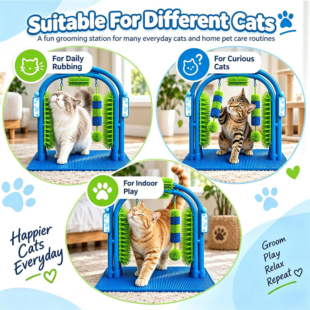 Cat Wash Grooming Station, Hair Catcher Grooming Tool with Sturdy Base, Cat Wash Grooming Station Toy, Help Cats Enjoy M