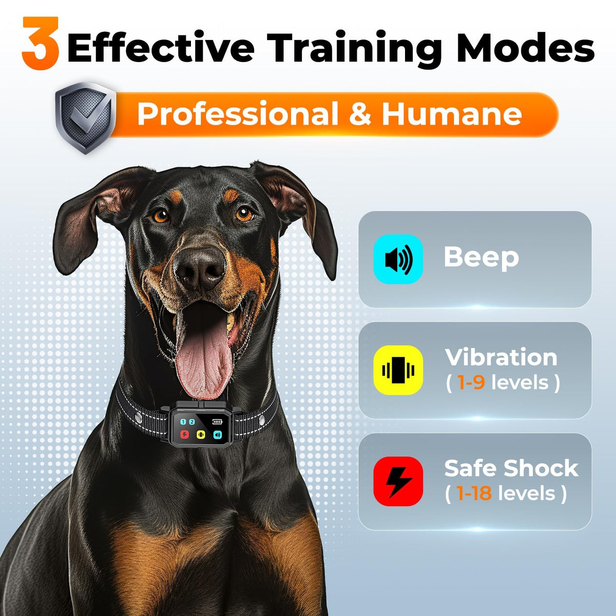 AI Dog Shock Collar 2 Dogs (10-120Lbs) - 3300FT Dog Training Collar with Remote, IPX7 Waterproof Collar with Beep, Vibration, Safe Shock for Large Medium Small Dogs, Keypad Lock and Flashing Light