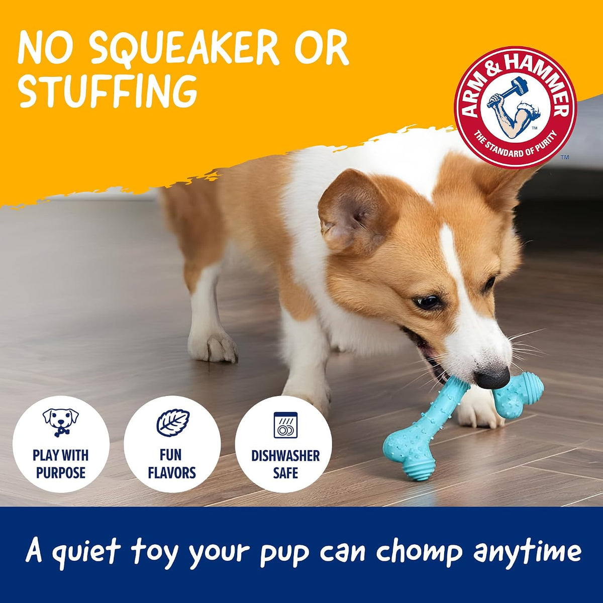 Arm & Hammer Nubbies - Dog Dental Toy, TriBone Chew, Peanut Butter Flavor