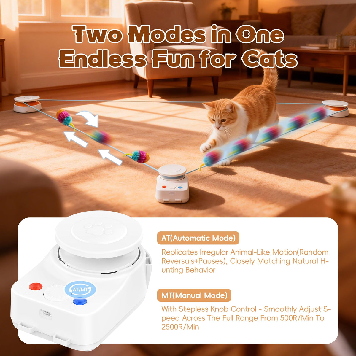metiya Interactive Cat Toy for Indoor Cat,Automatic Treadmill for Exercise