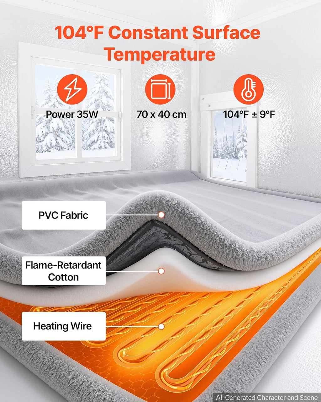 VEVOR Heated Outdoor Cat House for 1-3 Cats Feral Shelter with Heating Pad