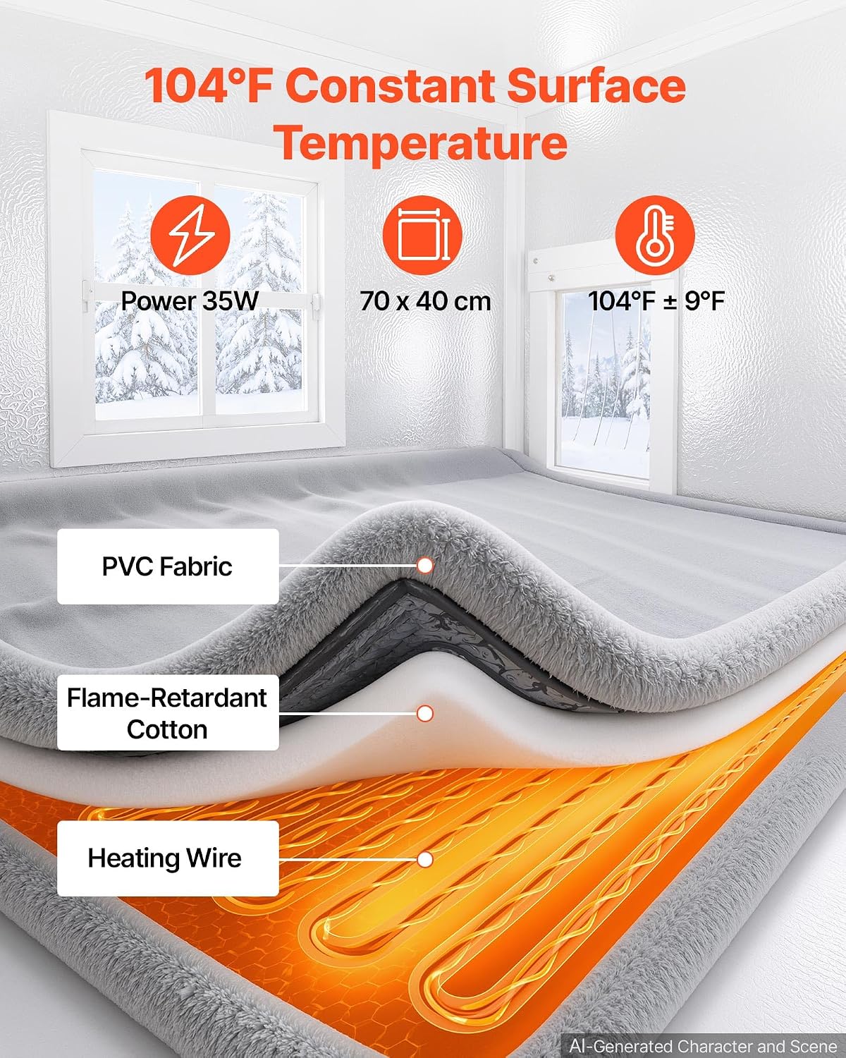 VEVOR Heated Outdoor Cat House for 1-3 Cats Feral Shelter with Heating Pad